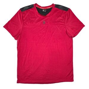 Spyder Active Men XL Red Short Sleeve Athletic Gym Workout Athleisure Activewear